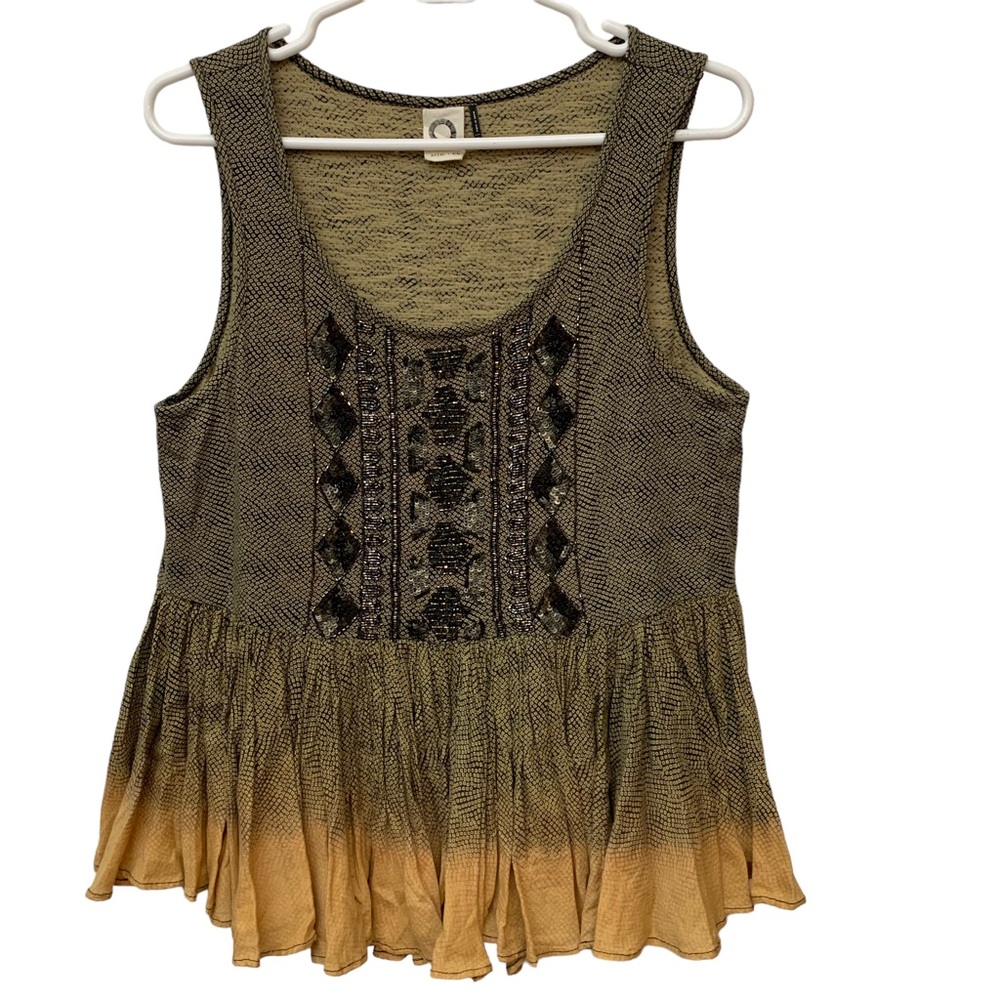 Anthropologie Akemi + Kin Beaded Peplum Tank